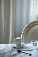 Cup of coffee on table