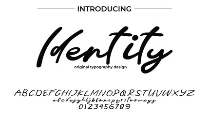 Identity Font Stylish brush painted an uppercase vector letters, alphabet, typeface