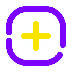 Plus Icon Broke Line Two-Tone Style