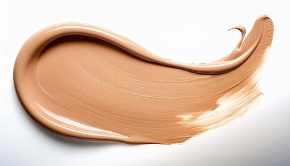 Smooth Elegance: Beige Liquid Foundation Stroke Ideal for Cosmetics Artistry"