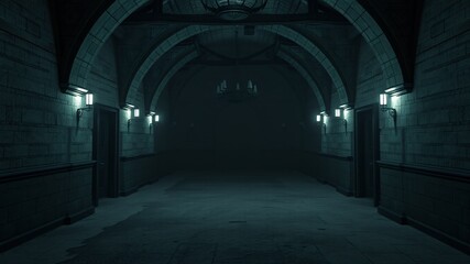 Fototapeta premium alone in the backrooms liminal space 3d render