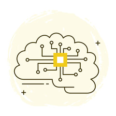 AI Brain and Neural Network Vector Icon Design, neural networks, artificial intelligence, digital brain, machine learning