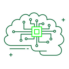 Artificial Intelligence Brain Technology Vector Icon Design, brain technology, digital brain, neural networks, cognitive computing