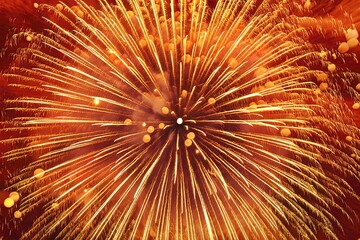 Naklejka premium An exquisite display of golden firework sparks illuminating the night sky