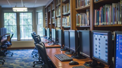 Research Stations: Equipped with computers that provide access to online databases and academic journals, these stations are used for detailed research and study.
