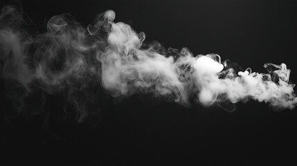 White smoke cloud on a black background