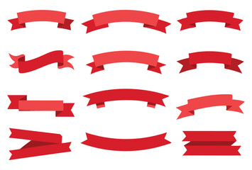 Christmas themed ribbon banners vector Design Collection