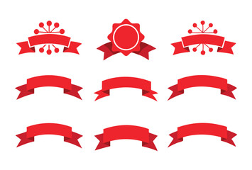Christmas themed ribbon banners vector Design Collection