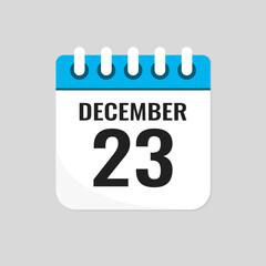 Icon page calendar day - 23 December