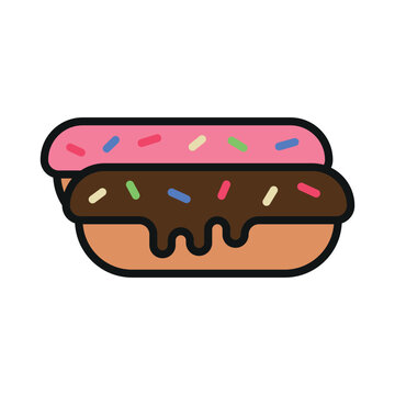 recommend clip art: Eclair food beverage icon vector basic design simple and modern