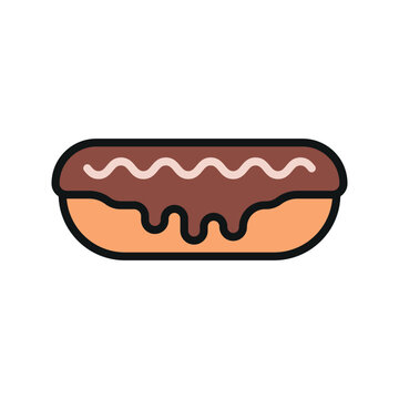 recommend clip art: Eclair food beverage icon vector basic design simple and modern