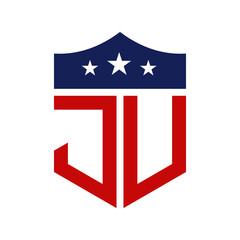 Patriotic JU Logo Design. Letter JU Patriotic American Logo Design for Political Campaign and any USA Event.