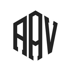 AAV Logo Design. Initial Letter AAV Monogram Logo using Hexagon shape