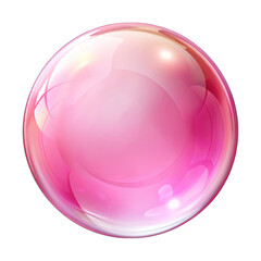 Obraz premium Pink soap bubble isolated on transparent background