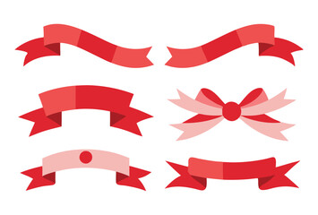 Christmas themed ribbon banners vector Design Collection