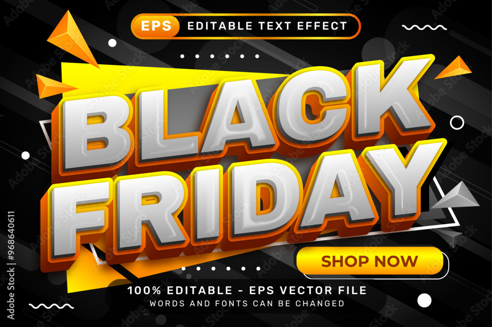 Poster black friday 3d text effect and editable text effect