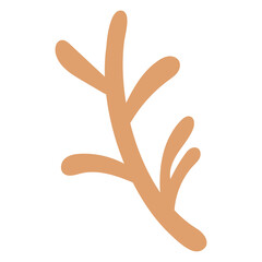 ラフな茶色の植物イラスト⭐︎PNG