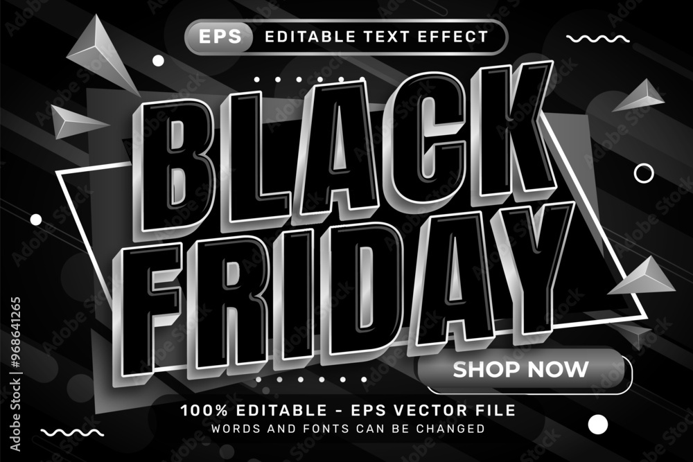 Poster black friday 3d text effect and editable text effect