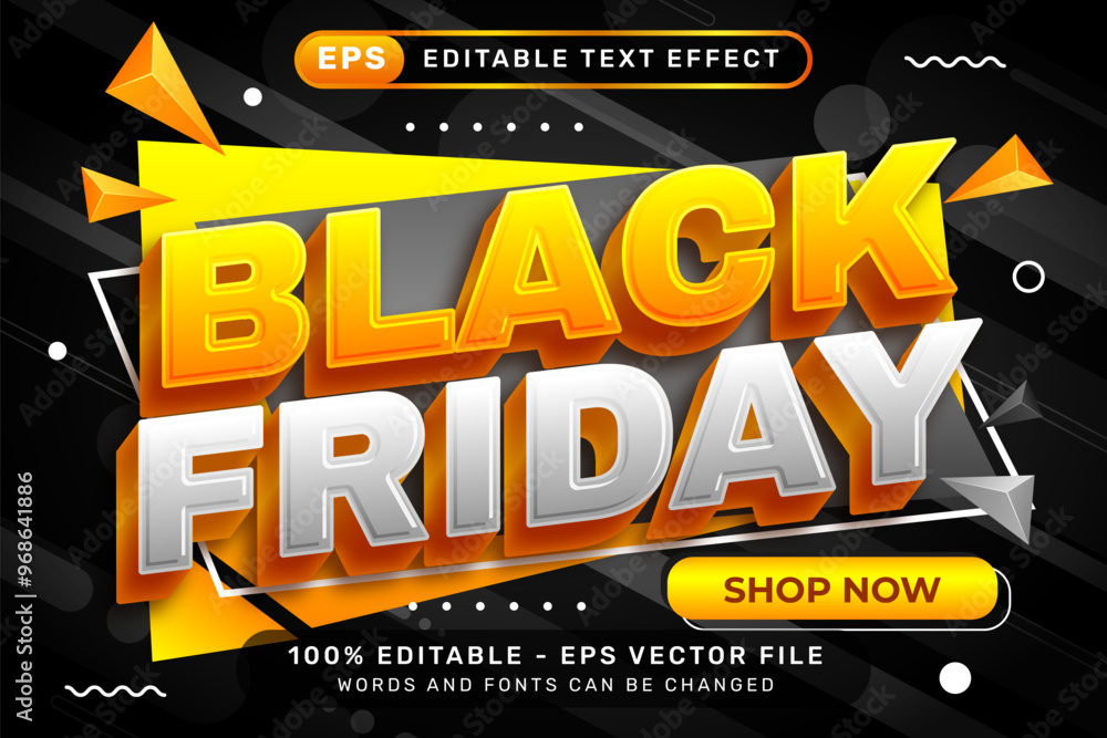 Poster black friday 3d text effect and editable text effect