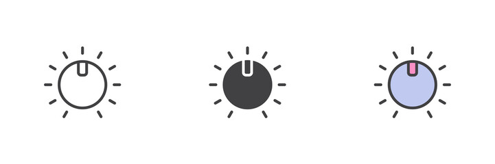 Volume control button different style icon set