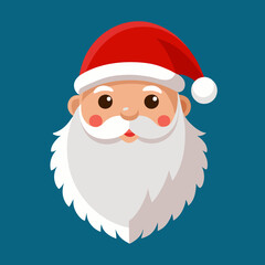 Cartoon illustration of Santa Clauss face with beard and hat