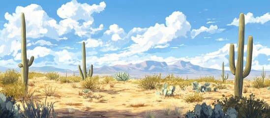 Obraz premium Cactus studded desert scenery