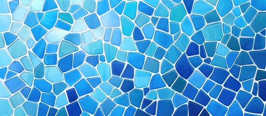 Vibrant and realistic light blue mosaic design emblem