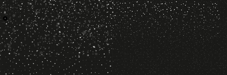 Christmas snow. Falling snowflakes on a dark background. Snowfall. Vector illustration.