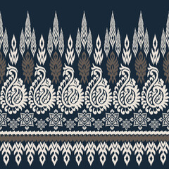 Ethnic abstract ikat art. Aztec ornament print. geometric ethnic pattern seamless color oriental. Design for background ,curtain, carpet, wallpaper, clothing, wrapping, Batik.
