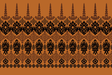 Ikat seamless pattern, geometric design, motif ethnic handmade, Ikat ethnic tribal, boho colors seamless wallpaper. Ethnic Ikat abstract background art, greeting cards, printing products.