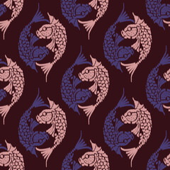 Ikat seamless pattern, geometric design, motif ethnic handmade, Ikat ethnic tribal, boho colors seamless wallpaper. Ethnic Ikat abstract background art, greeting cards, printing products.