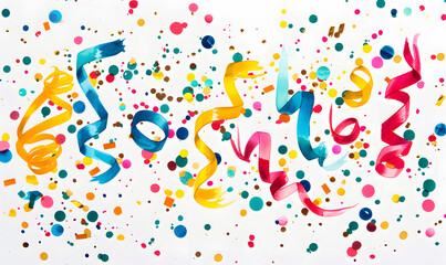 Obraz premium New Year and Christmas card, graphic advertising backgrounds in a doodle 2D illustrator style