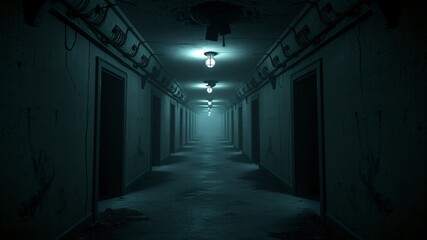 alone in the backrooms liminal space 3d render