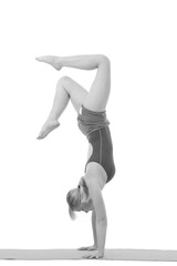 young flexible girl doing yoga