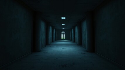 alone in the backrooms liminal space 3d render