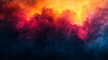 Naklejka premium Grainy Dark Banner Poster with Orange and Blue Background