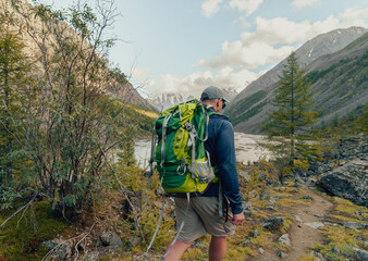 trekking in the mountains
