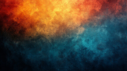 Fototapeta premium Grainy Brown, Orange, Blue Poster Background with Noisy Texture