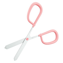 Pastel pink Scissors, 3d Illustration