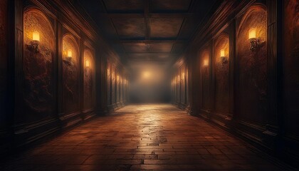 Fototapeta premium alone in the backrooms liminal space 3d render