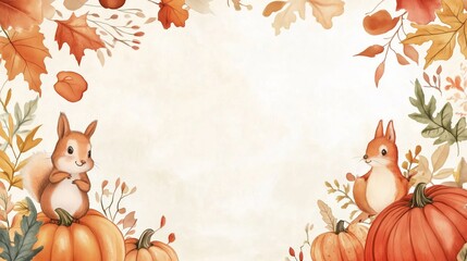 Fototapeta premium Welcoming autumn fall template background