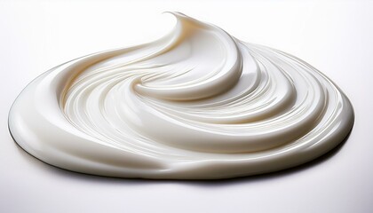 Luxurious White Cream Swirls: Textured Smears on a Transparent Background for Skincare Designs