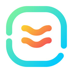 Approximately Equal Icon Gradient Two-Tone Broken Line Style