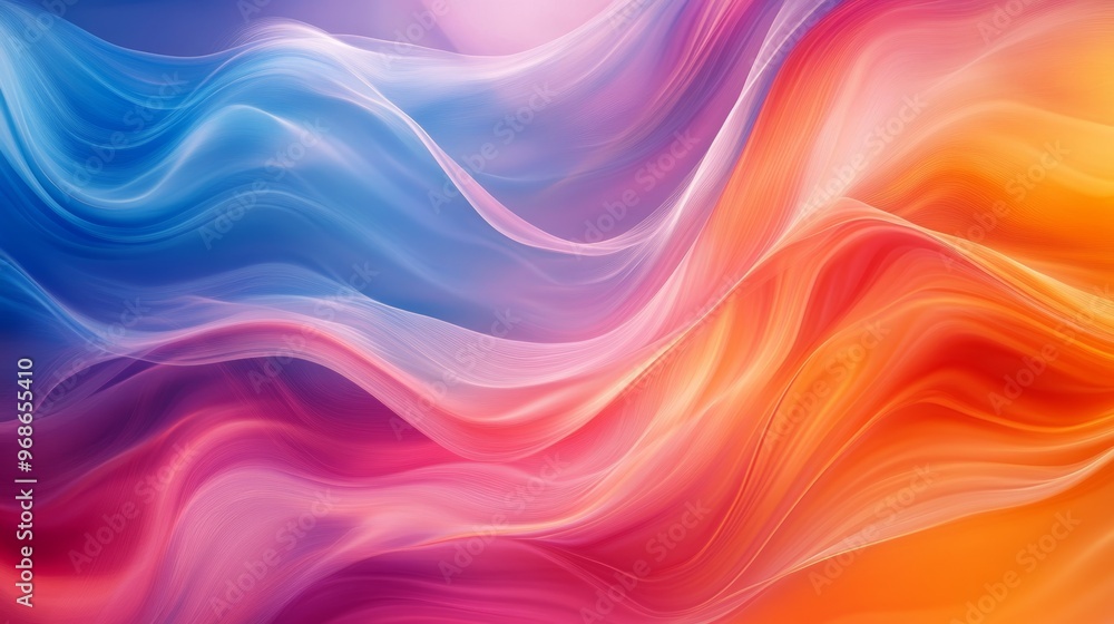 Poster colorful abstract wave pattern with flowing