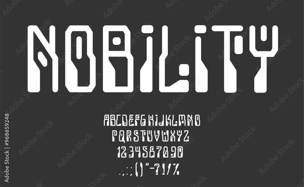 Poster brutal font, microcircuit type, y2k typeface, english computer alphabet vector typography. abstract 