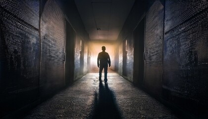 alone in the backrooms liminal space 3d render