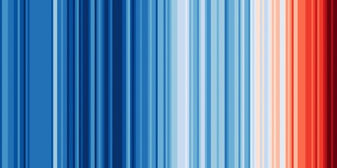 Warming stripes background data visualization graphics series coloured chronologically ordered to visually portray long-term temperature trends