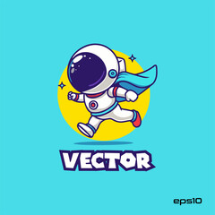 Super hero astronaut logo, vector, mascot, character, cartoon, illustration, eps10