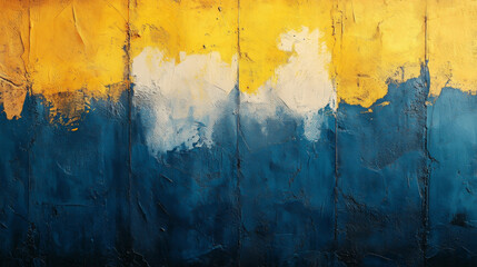 Naklejka premium Retro Grainy Blue Yellow White Background with Noise Text Overlay