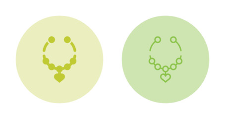 Heart Shaped Necklace Vector Icon